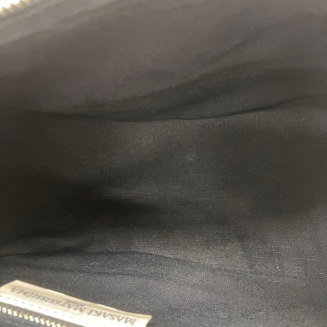 希少廃盤 マサキマツシマ ハンドバッグ カーフレザー 黒 舟形 日本製 ヌメ革