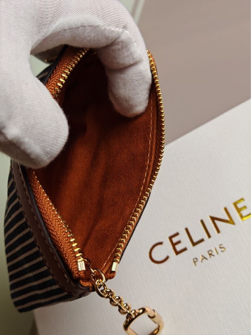 CELINE ストライプ ケース　小銭入れ