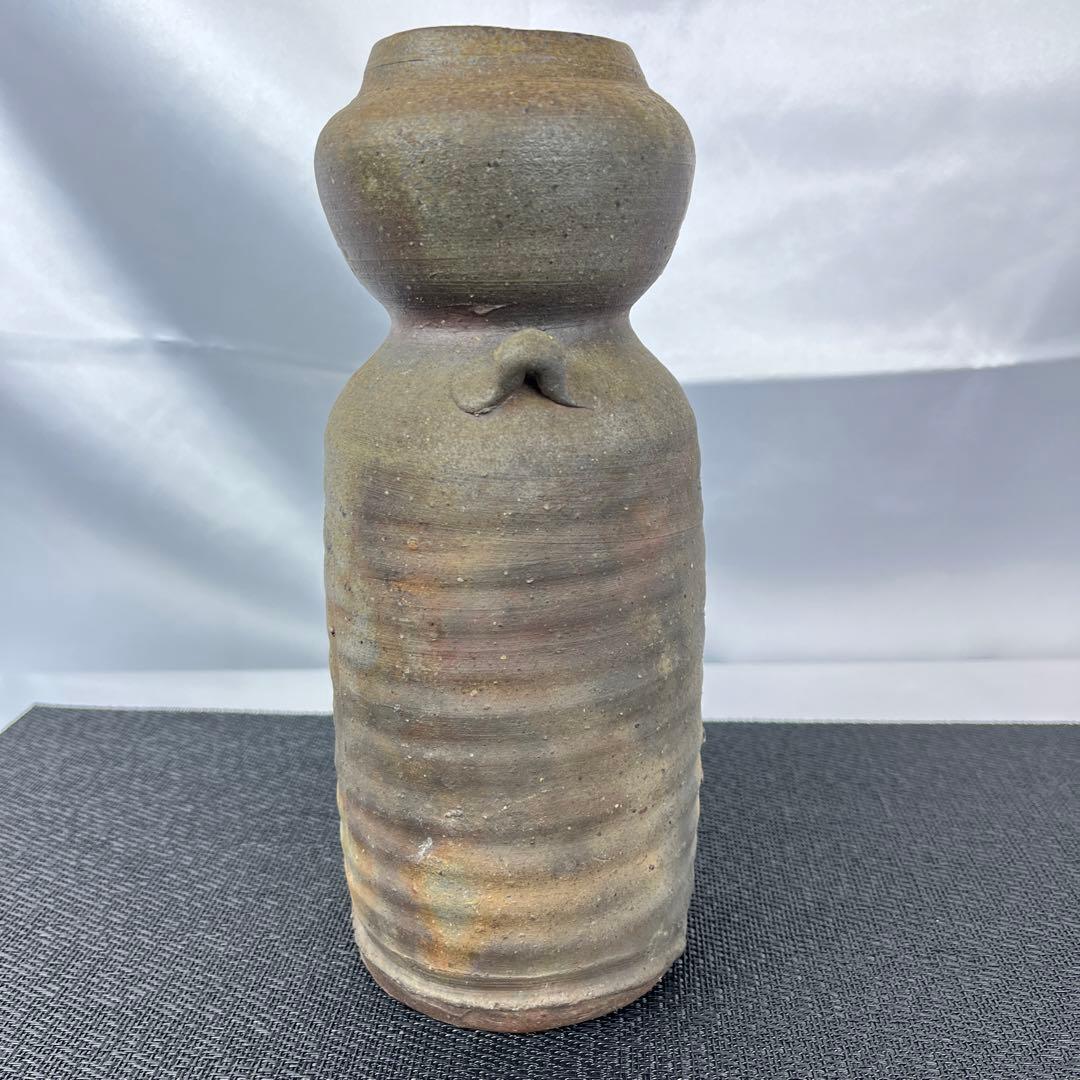 備前焼　花瓶耳付　窯元備前一⑪ 【美品】