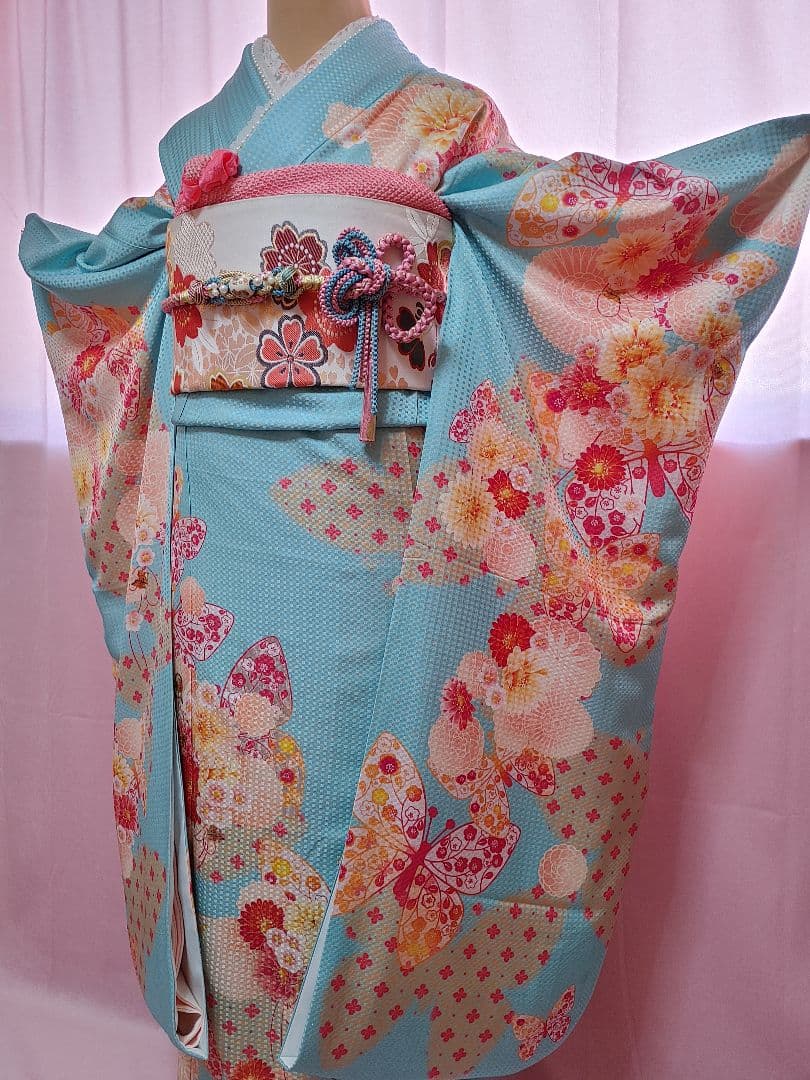 豪華振袖 　袋帯　帯揚げ　帯締め　水色　ANTEPRIMA