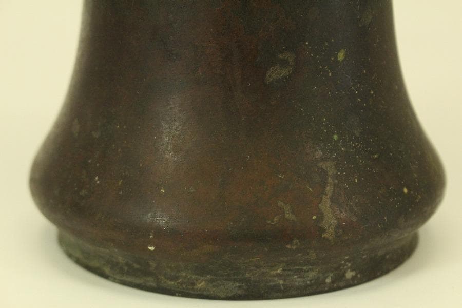 古銅 尊式 花器 高37.3cm 時代物 古美術 京都古寺蔵品(BB508)