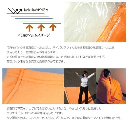 未開封 緊急用毛布 EMERGENCY BLANKET EB-205 10枚入