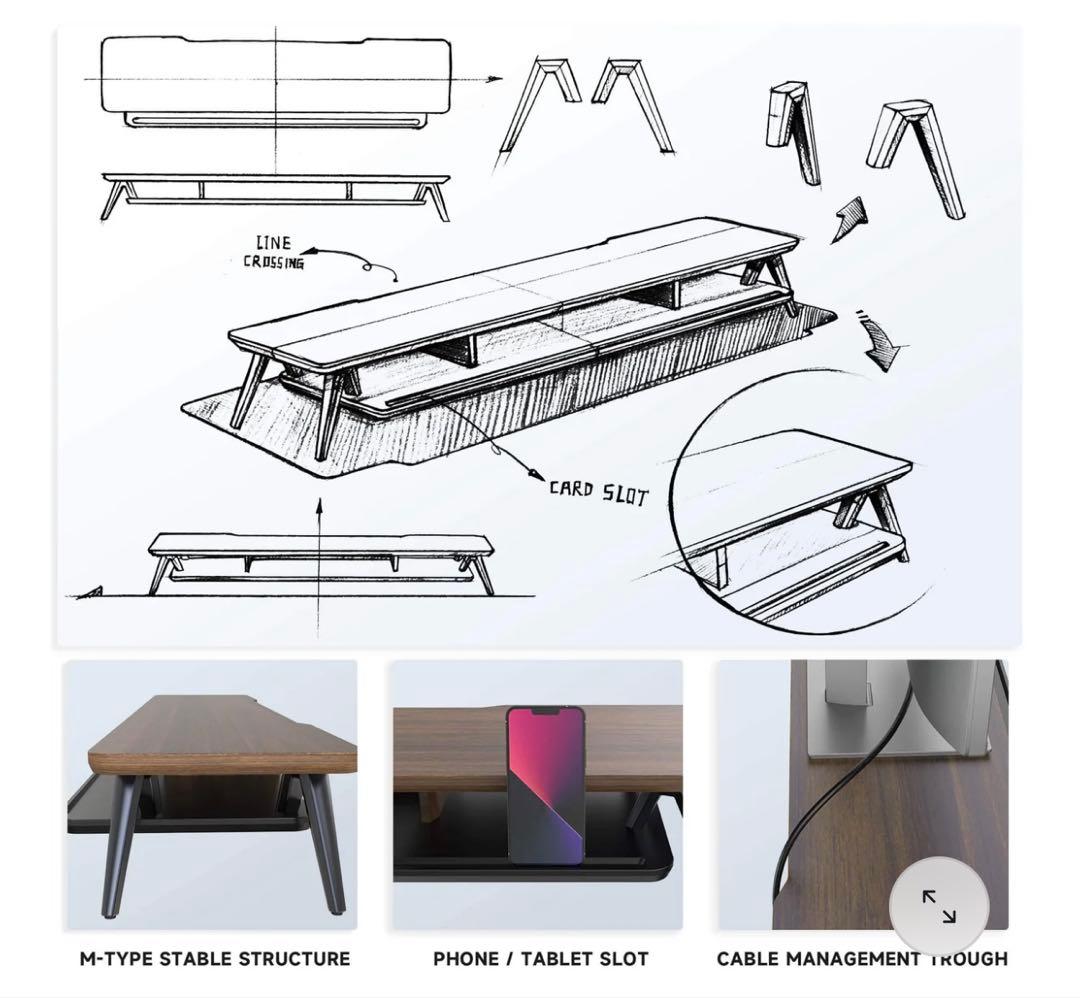 【新品同様】Fenge デスクシェルフ モニター台