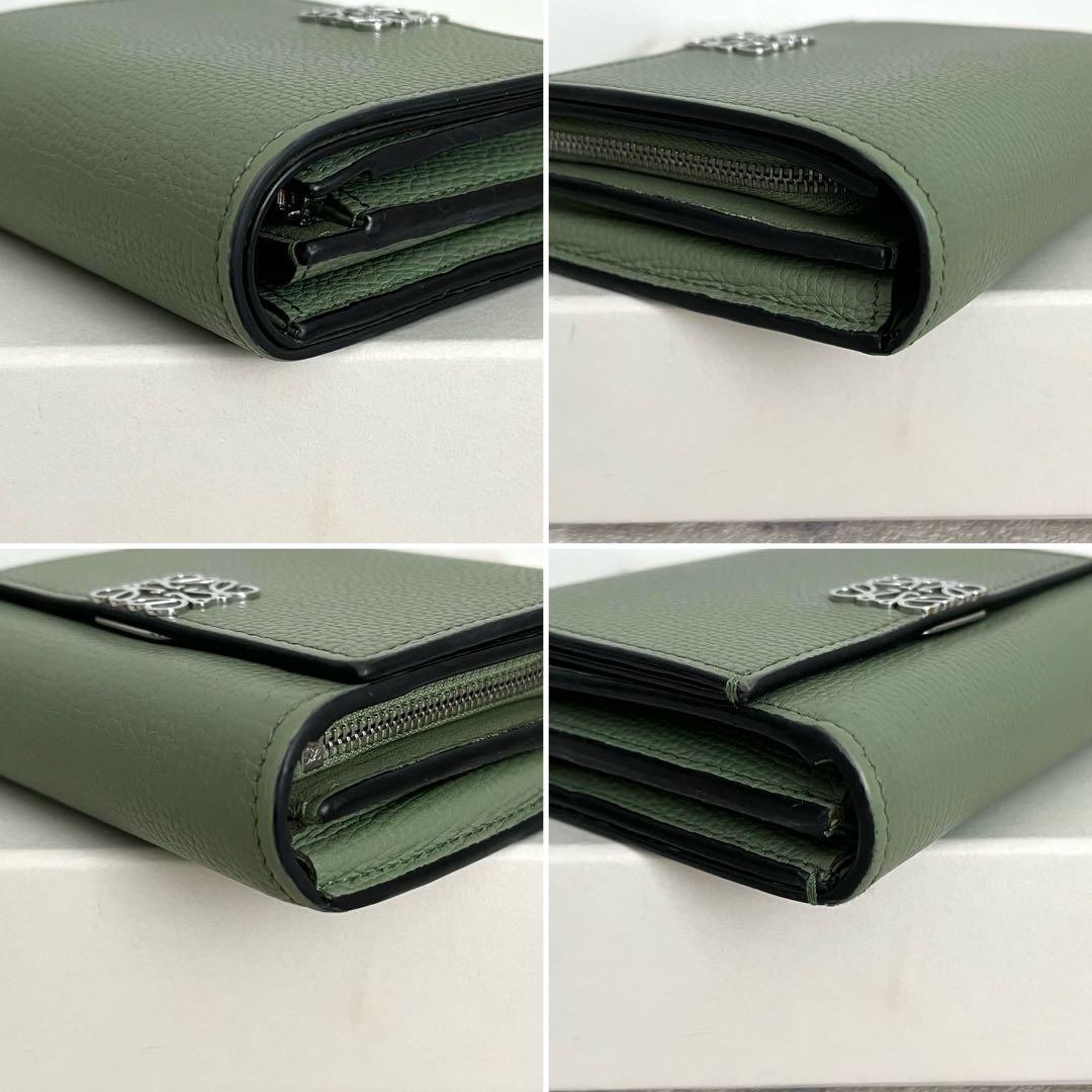 ✨極美品✨️LOEWE アナグラム コンパクト フラップウォレット ローズマリー