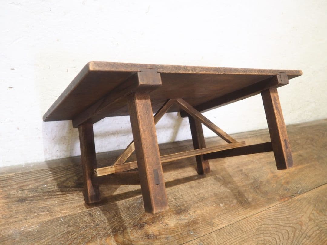 1103 アンティーク　栗のちゃぶ台　文机　座卓　陳列台　ローテーブル　レトロ