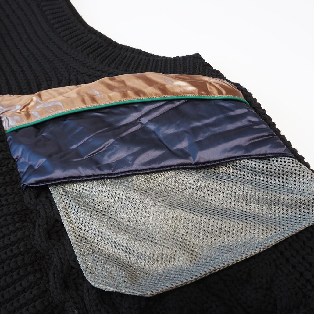 美品 kolor 2024SS 異素材ミックスニットベスト 再構築 カラー