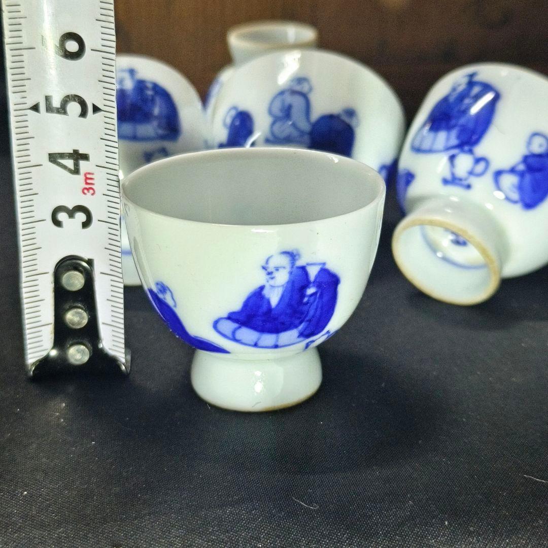 煎茶道具 染付宝瓶茶器 手描き唐子文 祥山造 骨董 時代物 薄手蒐集家放出美品