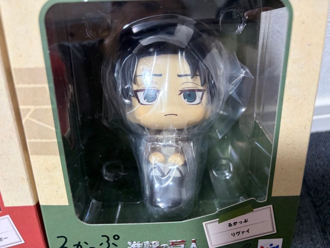 るかっぷ エレン・イェーガー リヴァイ フィギュアセット　ミニ座布団付き