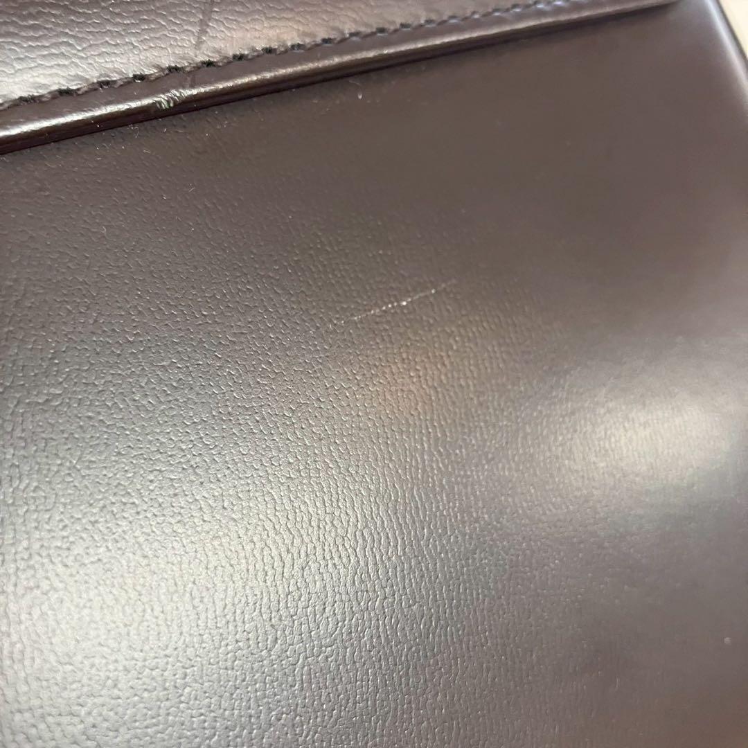 る*る様 未使用　イヴサンローラン　ロゴ金具　ダークブラウン　ハンドバッグ　長期