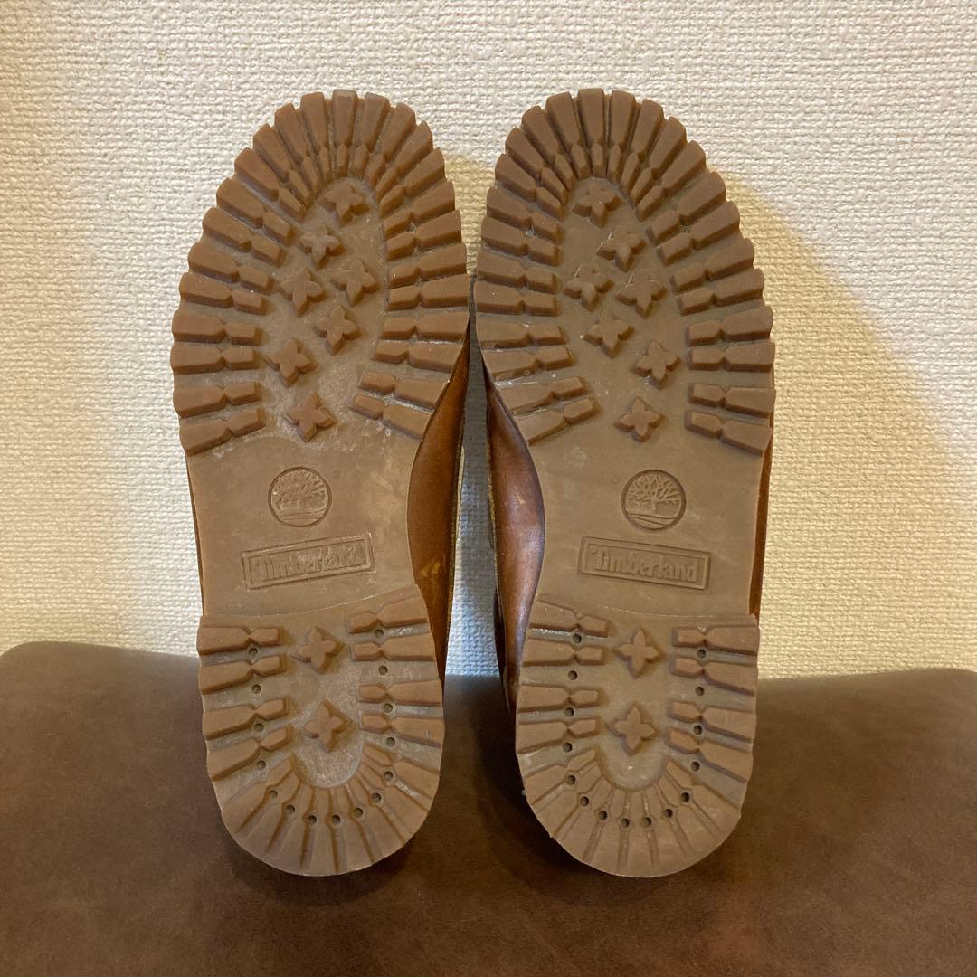 ティンバーランド ブラウンレザー デッキシューズ ローファータイプ