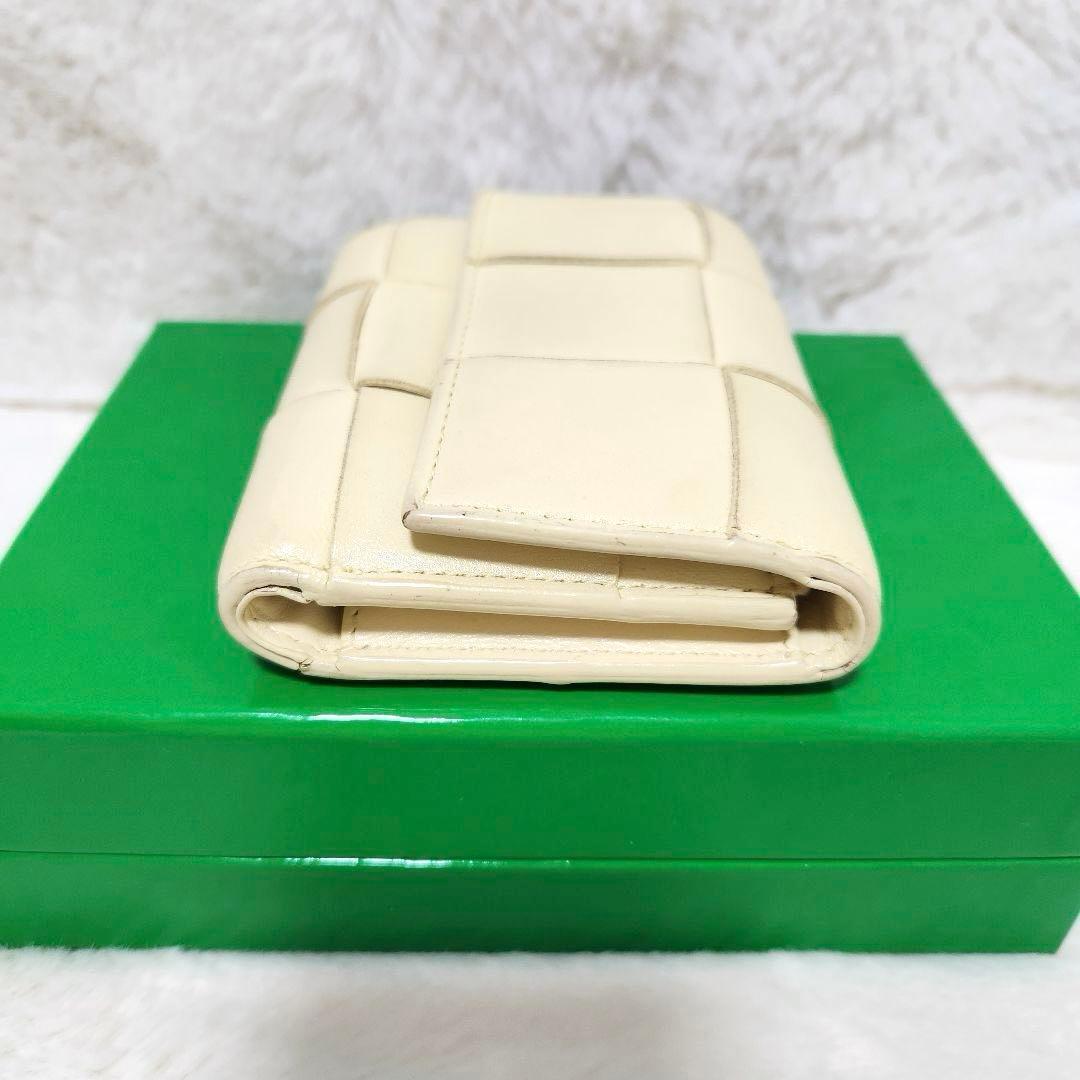 ✨美品　RFID搭載✨ボッテガ　三つ折り　カセット　パステルカラー　イエロー