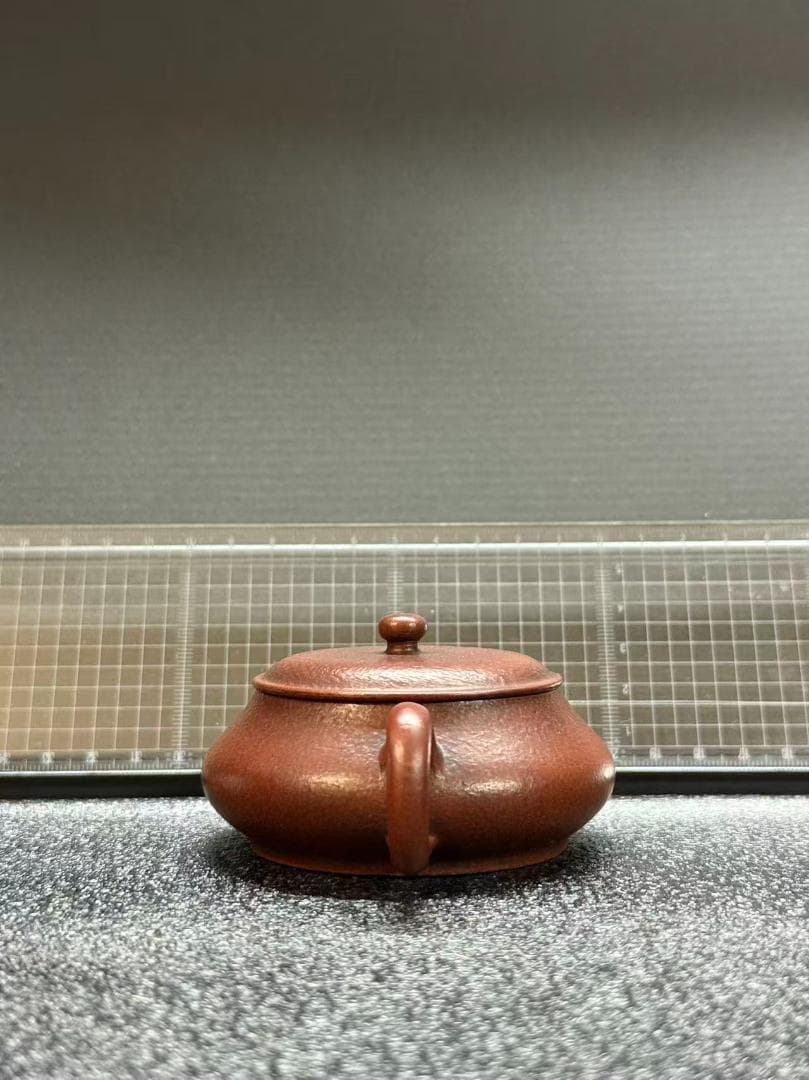 【孟臣 底款 刻漢詩 山中一勺人】紫砂壷 朱泥 段泥 煎茶道具 急須 単孔口