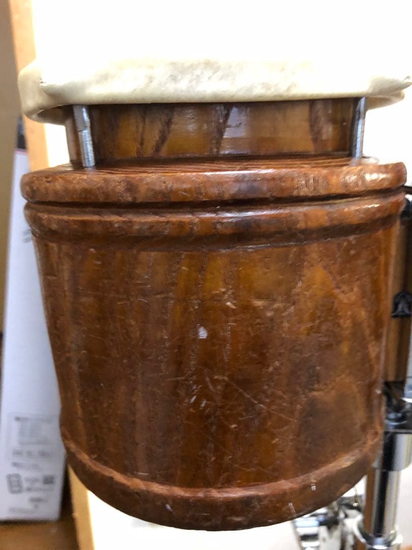 パール製、木製ボンゴ 、スタンドセット。