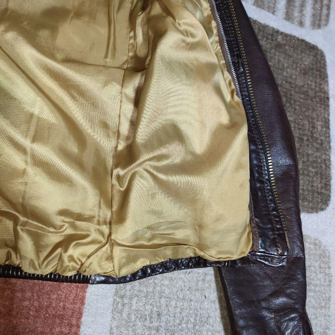 レアモデルSchottシングルライダースヴィンテージ濃茶３６　ダメなら交換も可！