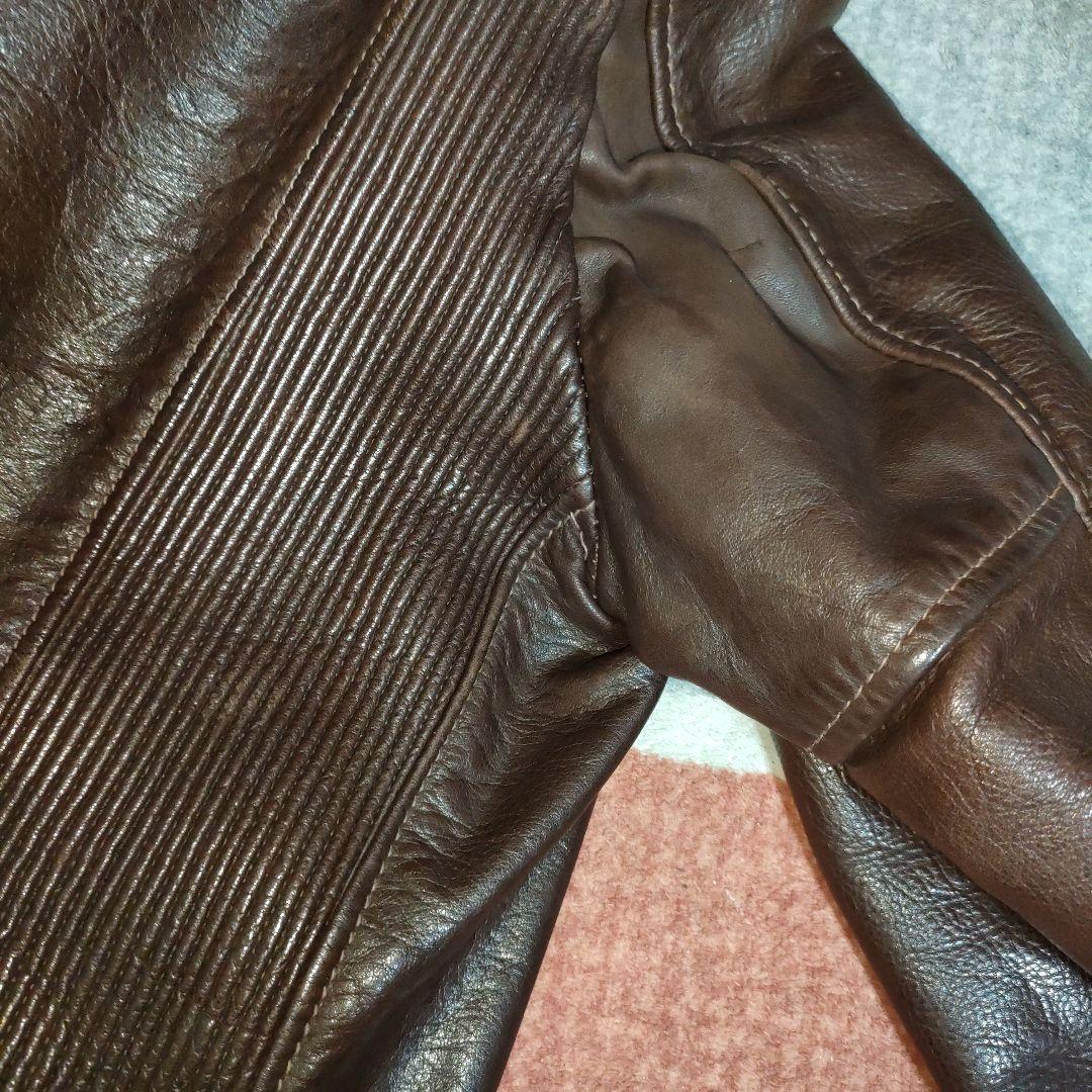 レアモデルSchottシングルライダースヴィンテージ濃茶３６　ダメなら交換も可！