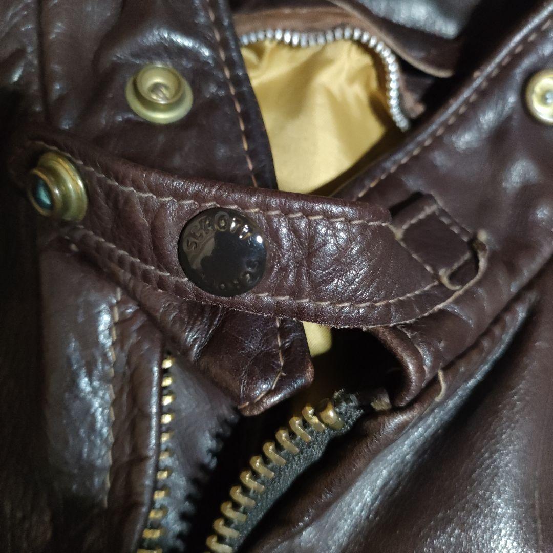 レアモデルSchottシングルライダースヴィンテージ濃茶３６　ダメなら交換も可！