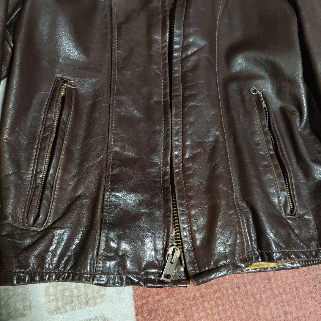 レアモデルSchottシングルライダースヴィンテージ濃茶３６　ダメなら交換も可！