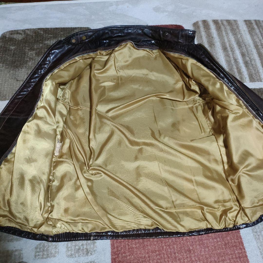 レアモデルSchottシングルライダースヴィンテージ濃茶３６　ダメなら交換も可！