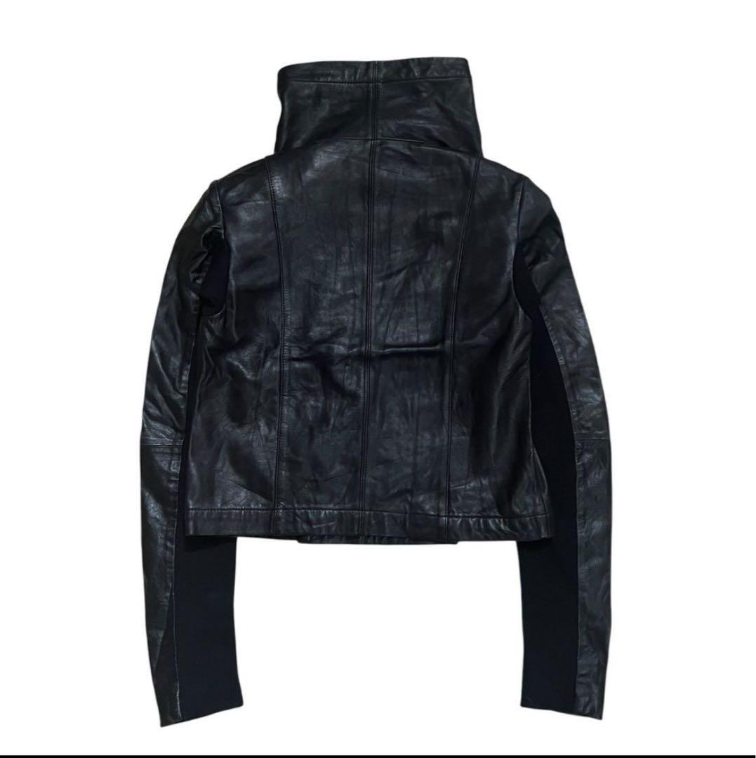 【激レア品】00s Y2K スーパー ハイネック モード レザージャケット