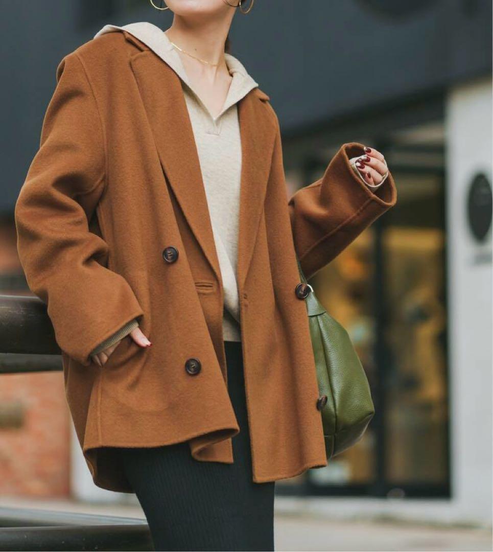 【新品タグ付】Super160sチェスターミドルコート36キャメル