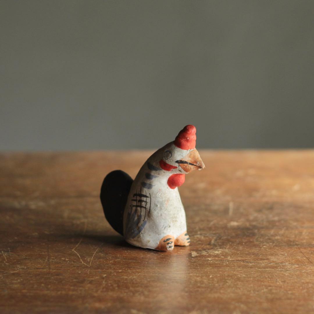 青森 土人形 鳥 鶏 福原英治郎？ 郷土人形 民芸 アンティーク オブジェ