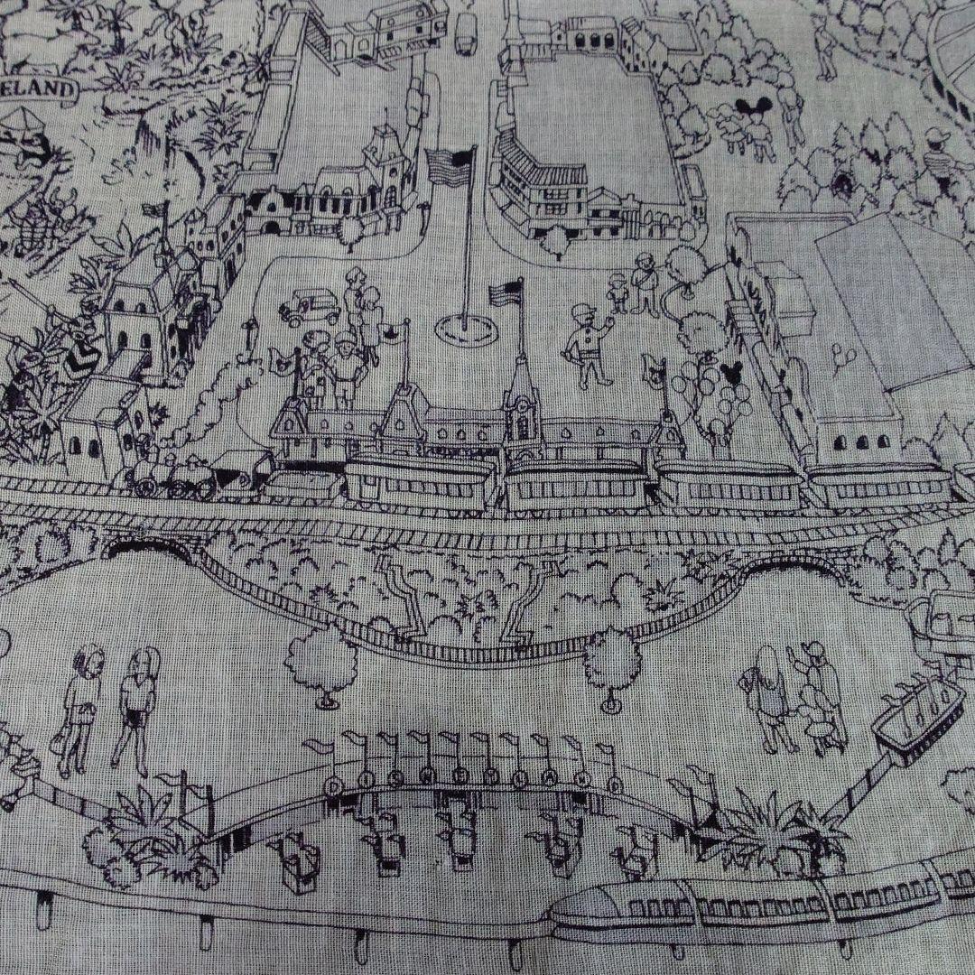 【昭和レトロ】【激レア】カリフォルニアディズニーランド　パーク地図柄　バンダナ