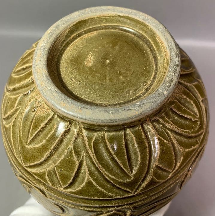 中国 緑釉水注　f9210312