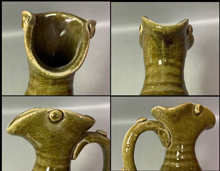 中国 緑釉水注　f9210312