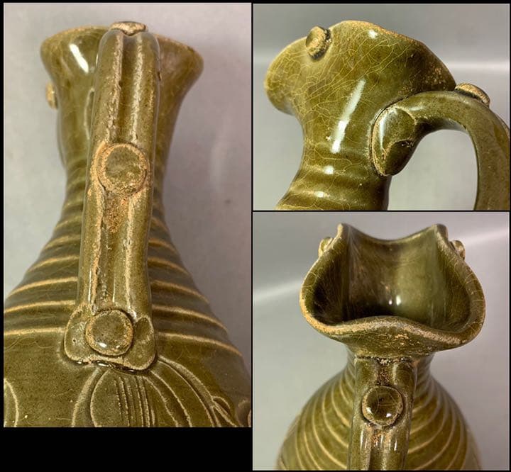 中国 緑釉水注　f9210312