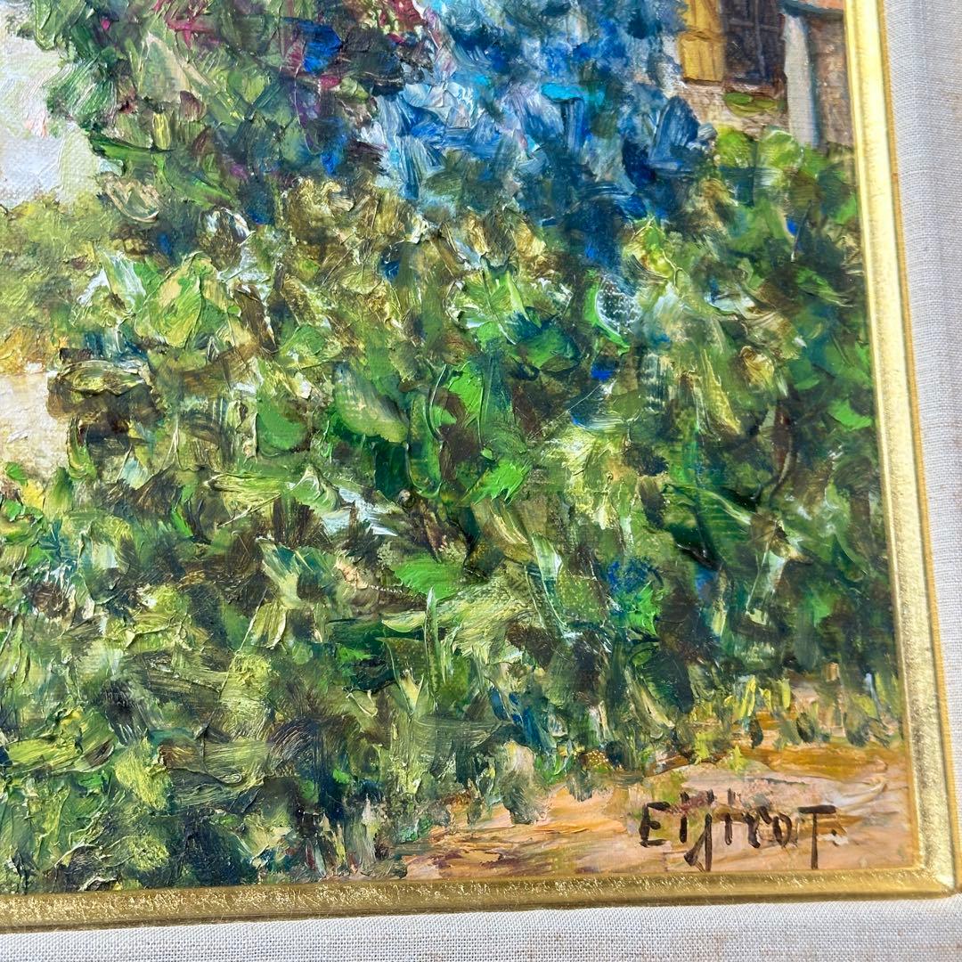 s*2様 田辺栄次郎 F 6号 油彩画 「オベールの農家」 風景画 額装