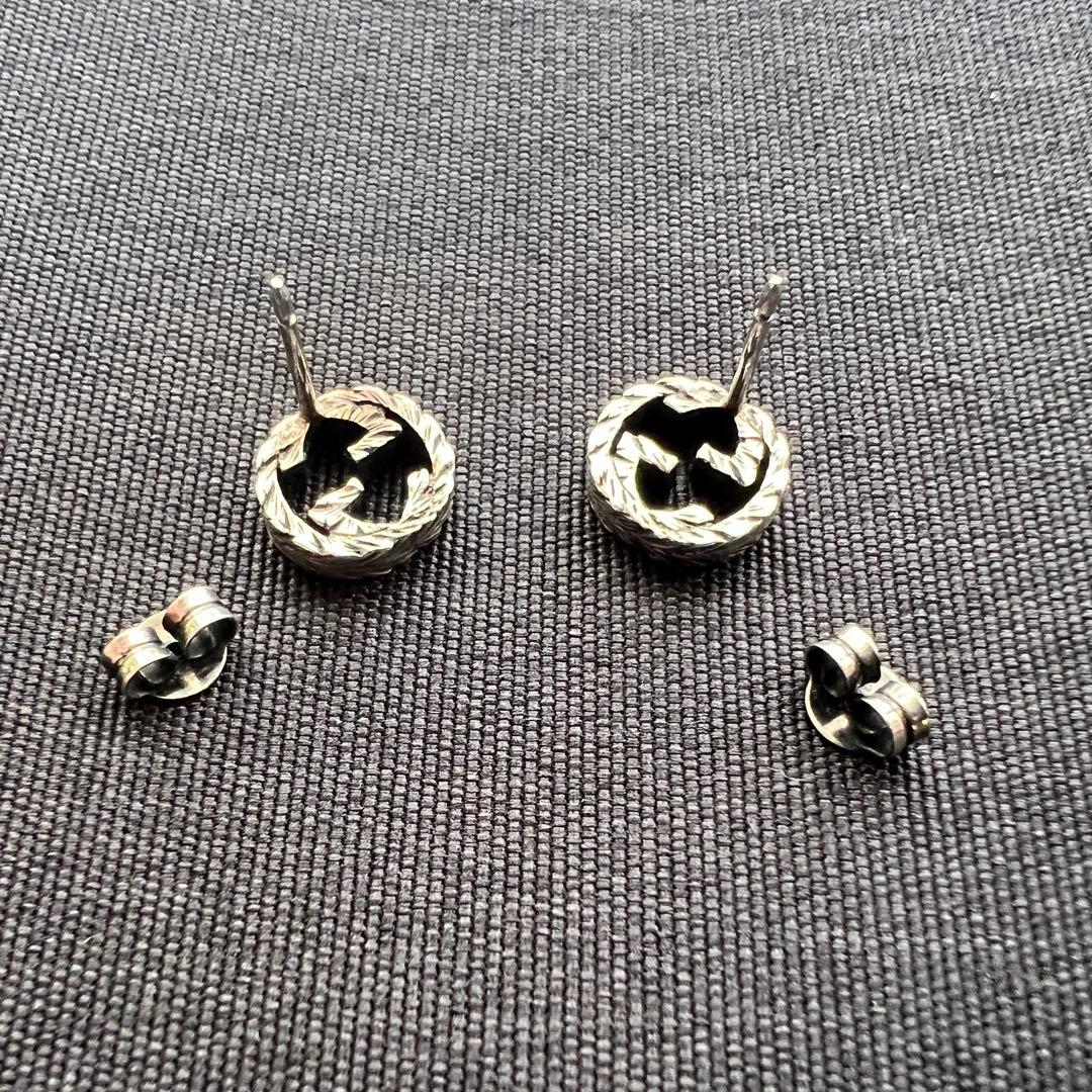 美品✨グッチ インターロッキング アラベスク ピアス 両耳 シルバー 925