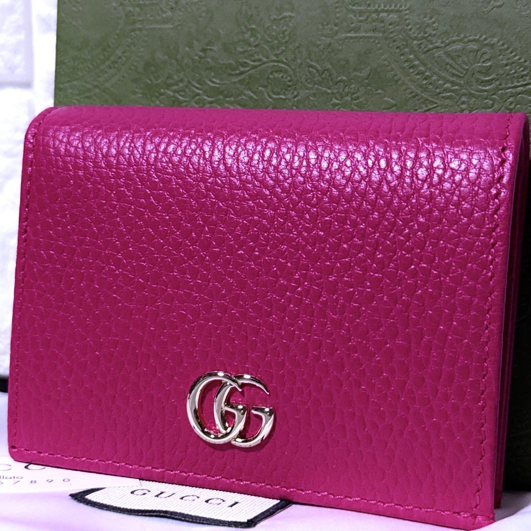 【未使用】GUCCI 折り財布 プチマーモント GG ゴールド金具 小銭入れ