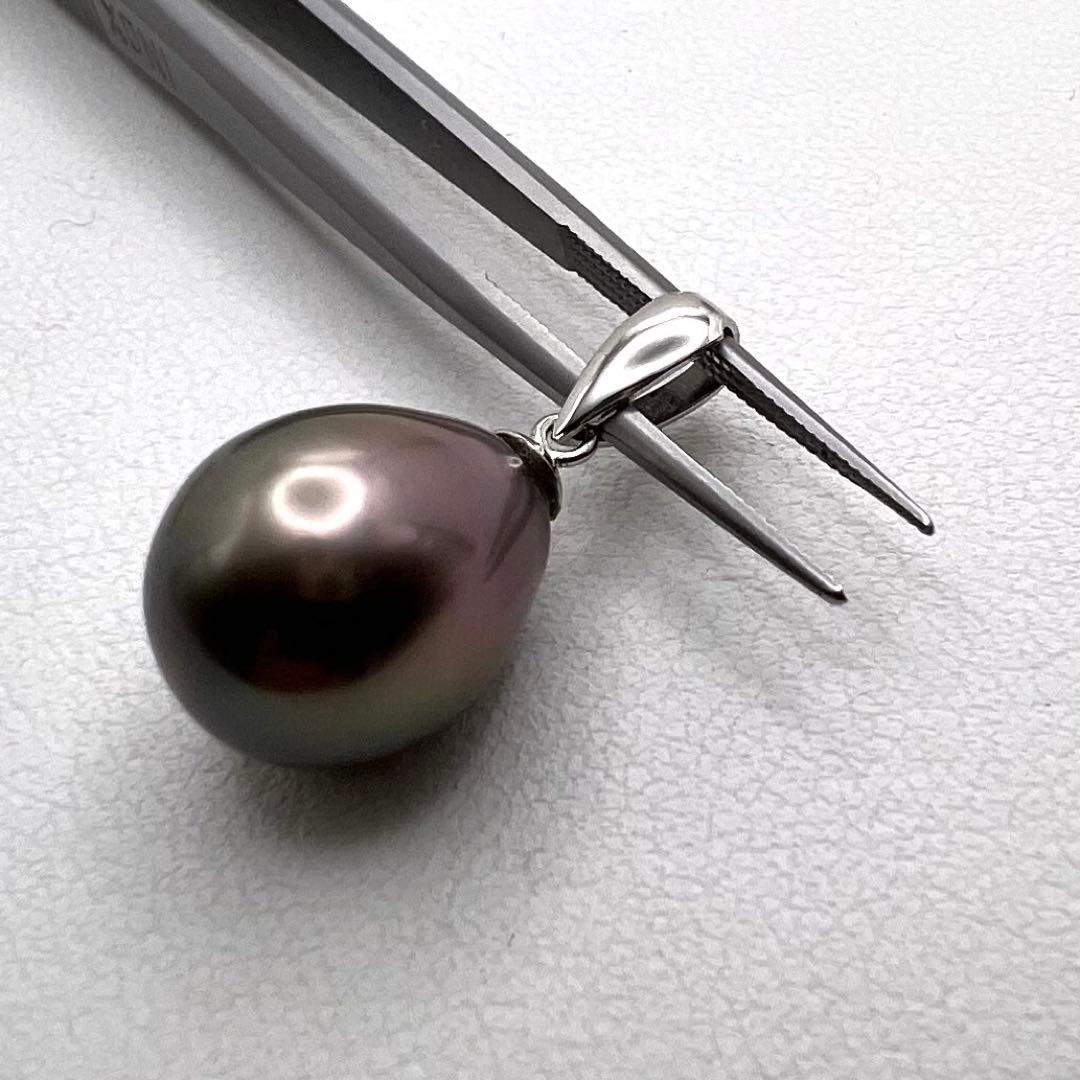 プラチナpt900 ペンダントトップ　黒蝶真珠バロック　約　13㎜×10.6㎜