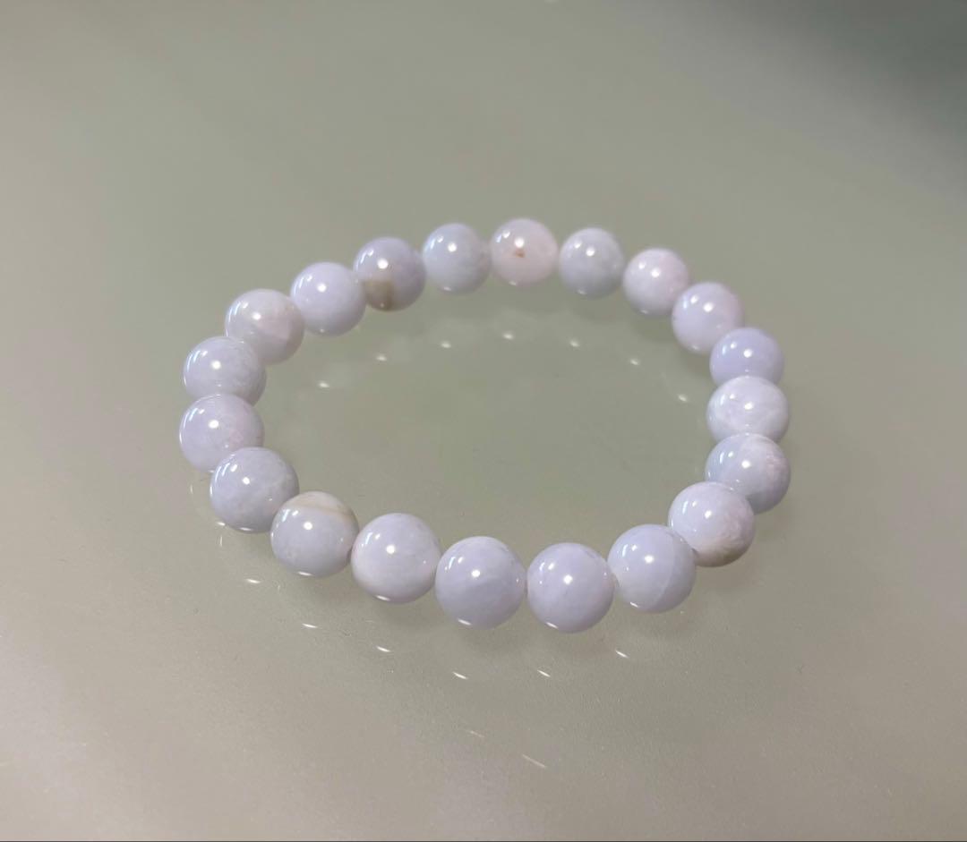ラベンダー翡翠ブレスレット②（径１７cm）（鑑別書付き）