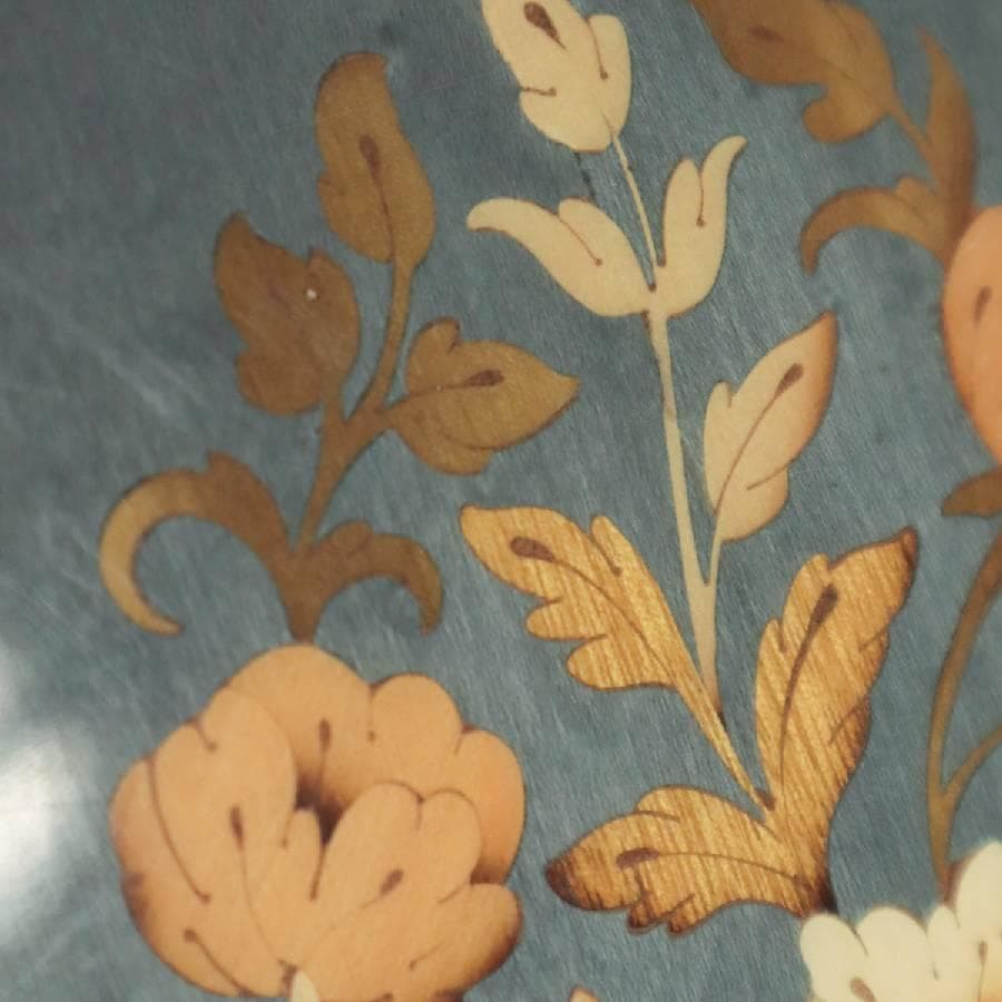 イタリア製クラシカル家具 象嵌細工 猫脚 サイドテーブル グリーン系 鏡面仕上げ