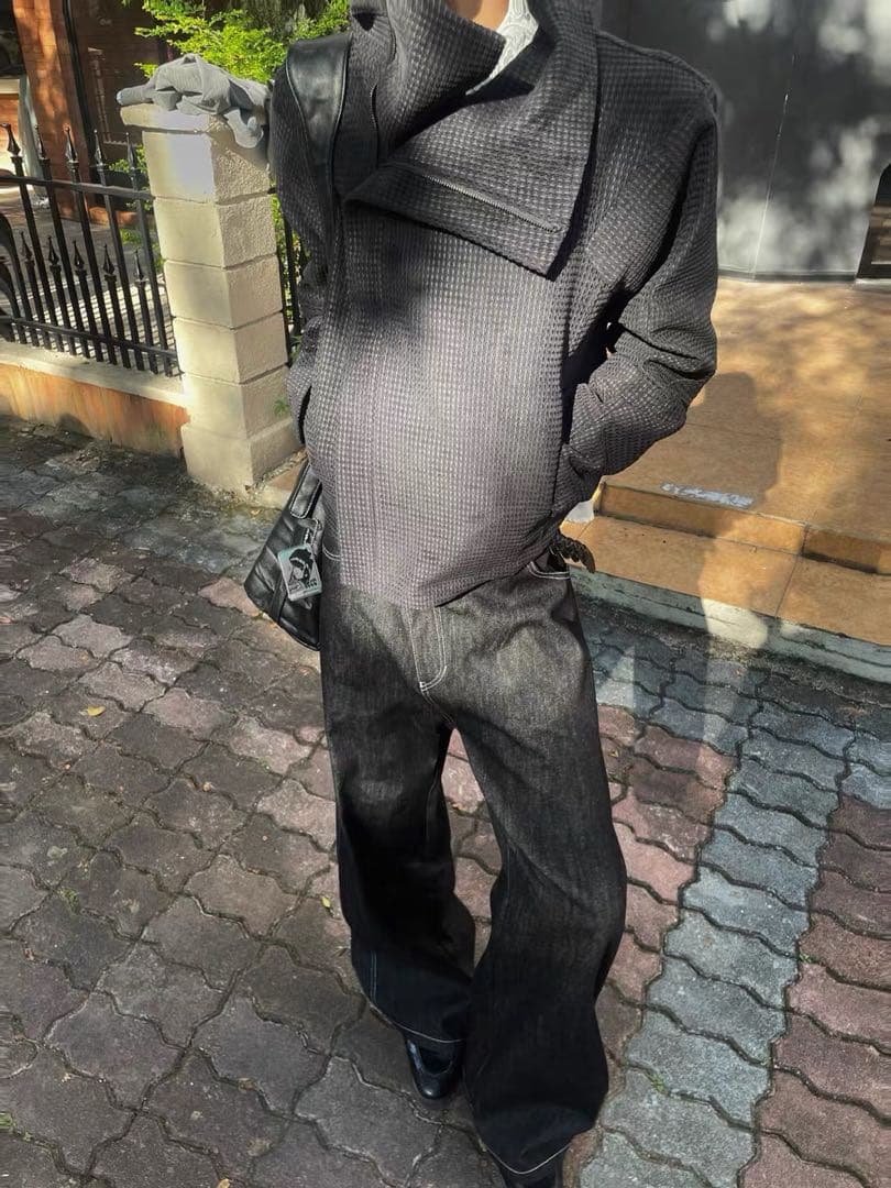 JCAESAR ZIPPER-JACKET WITH H斜めジップジャケット短丈