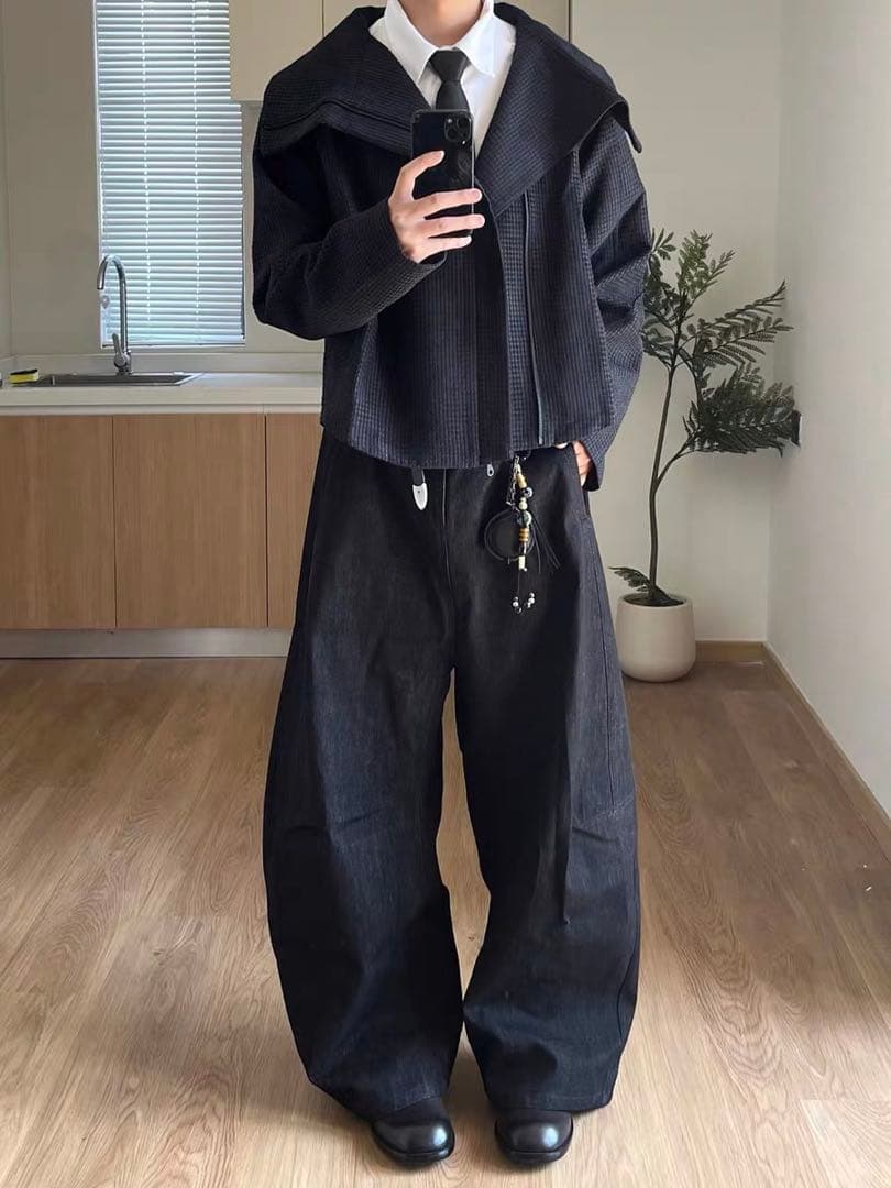 JCAESAR ZIPPER-JACKET WITH H斜めジップジャケット短丈