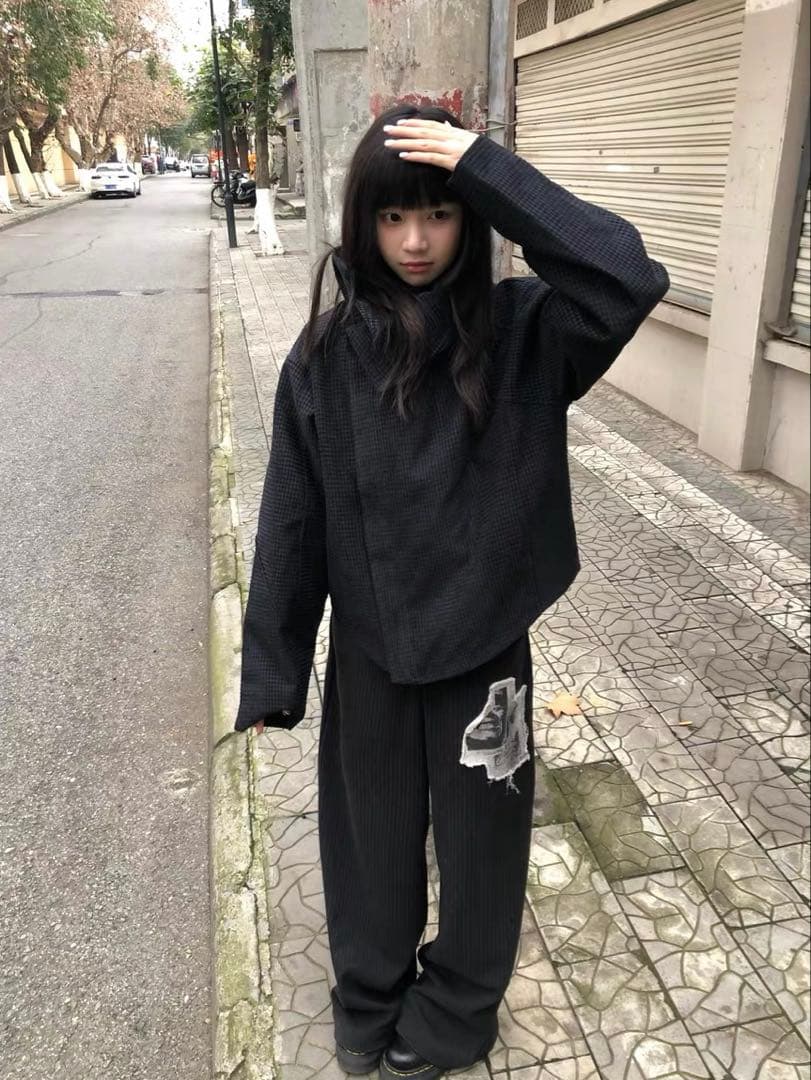 JCAESAR ZIPPER-JACKET WITH H斜めジップジャケット短丈