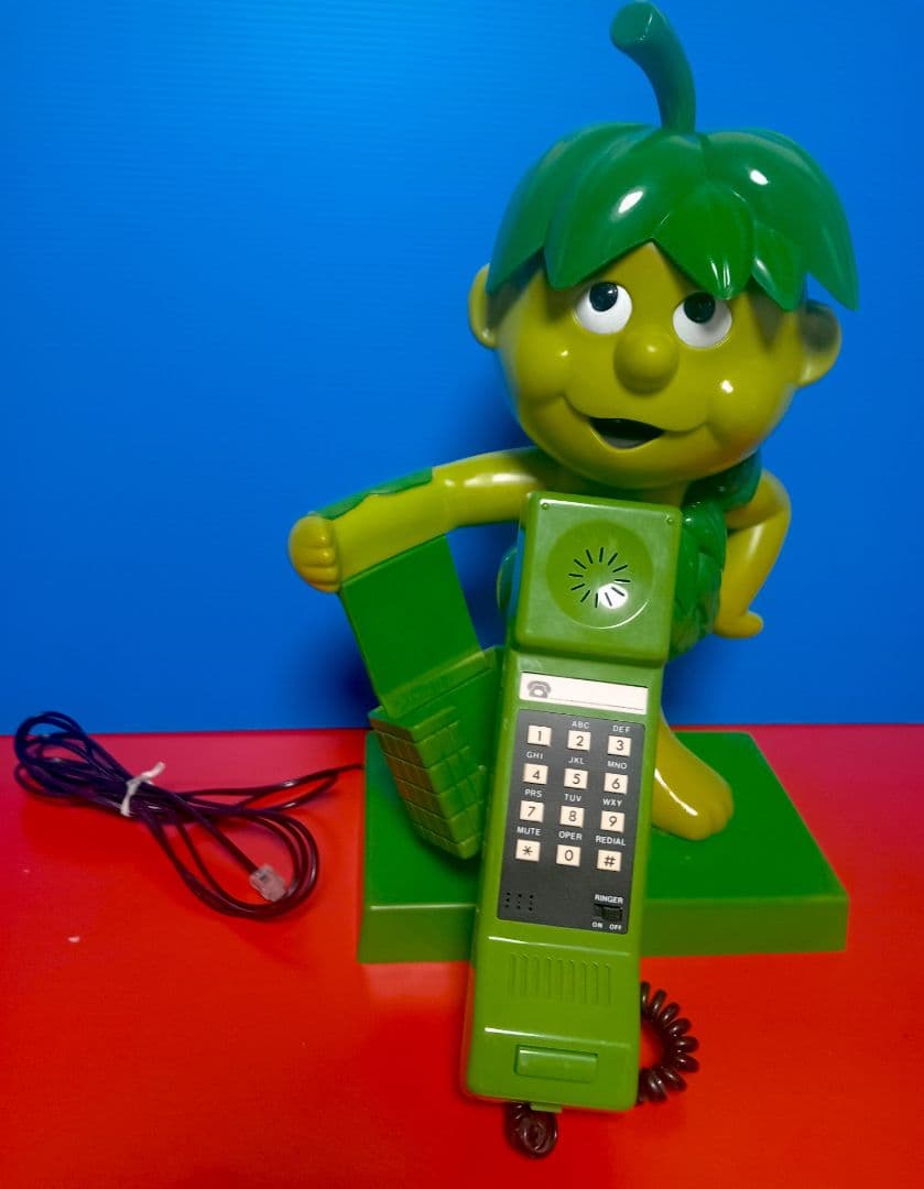 1984 概ね美品 グリーンジャイアントスプラウトプッシュ電話機