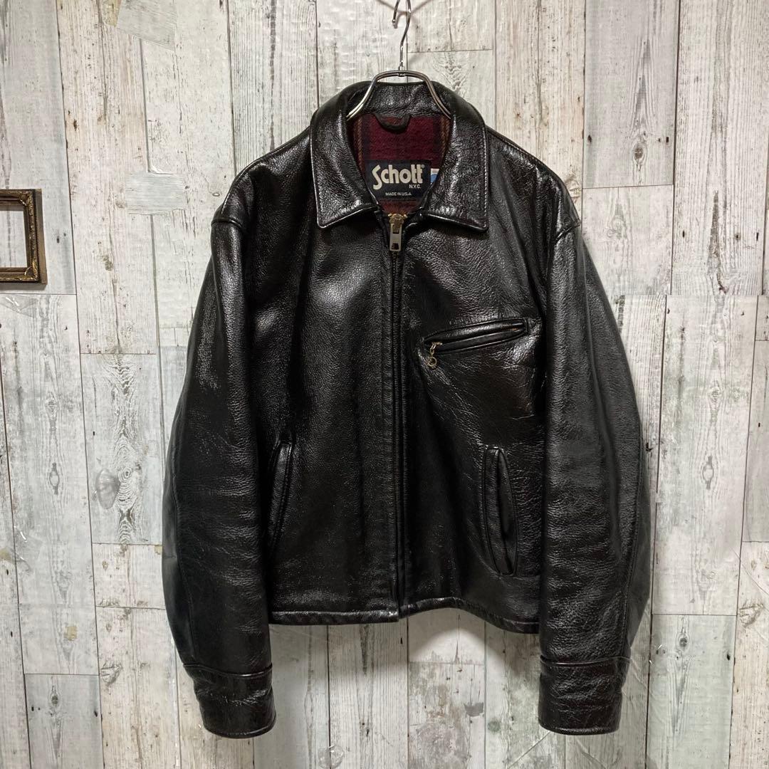 Schott ショット　シングルライダース　42 ダークブラウン　681