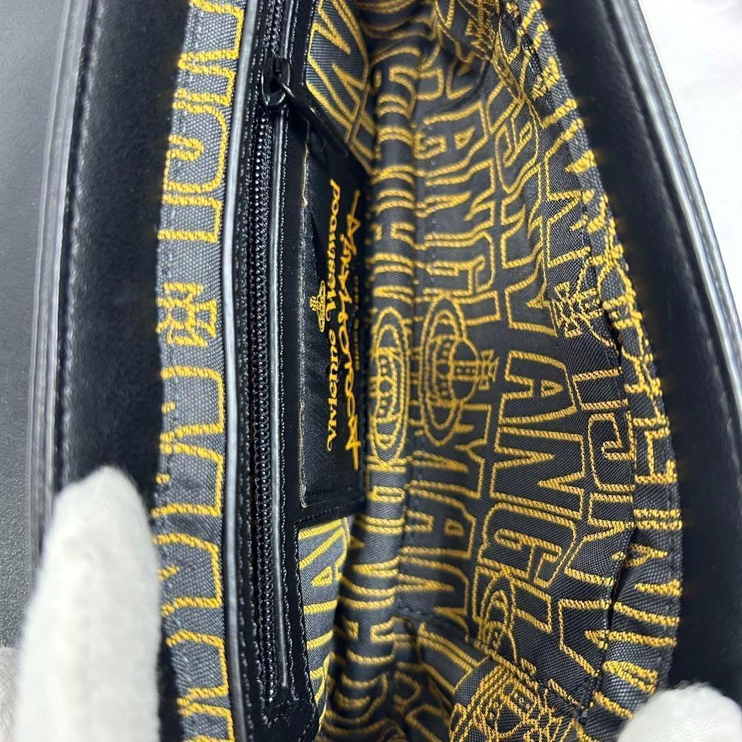 【美品】ヴィヴィアンウエストウッド ショルダーバッグ レザー オーブ リボン 黒