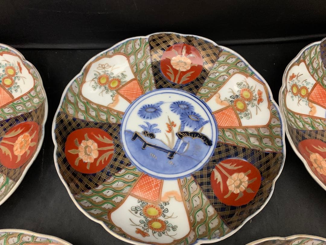 risa古伊万里　色絵金彩　七寸皿　5枚　古美術　時代器