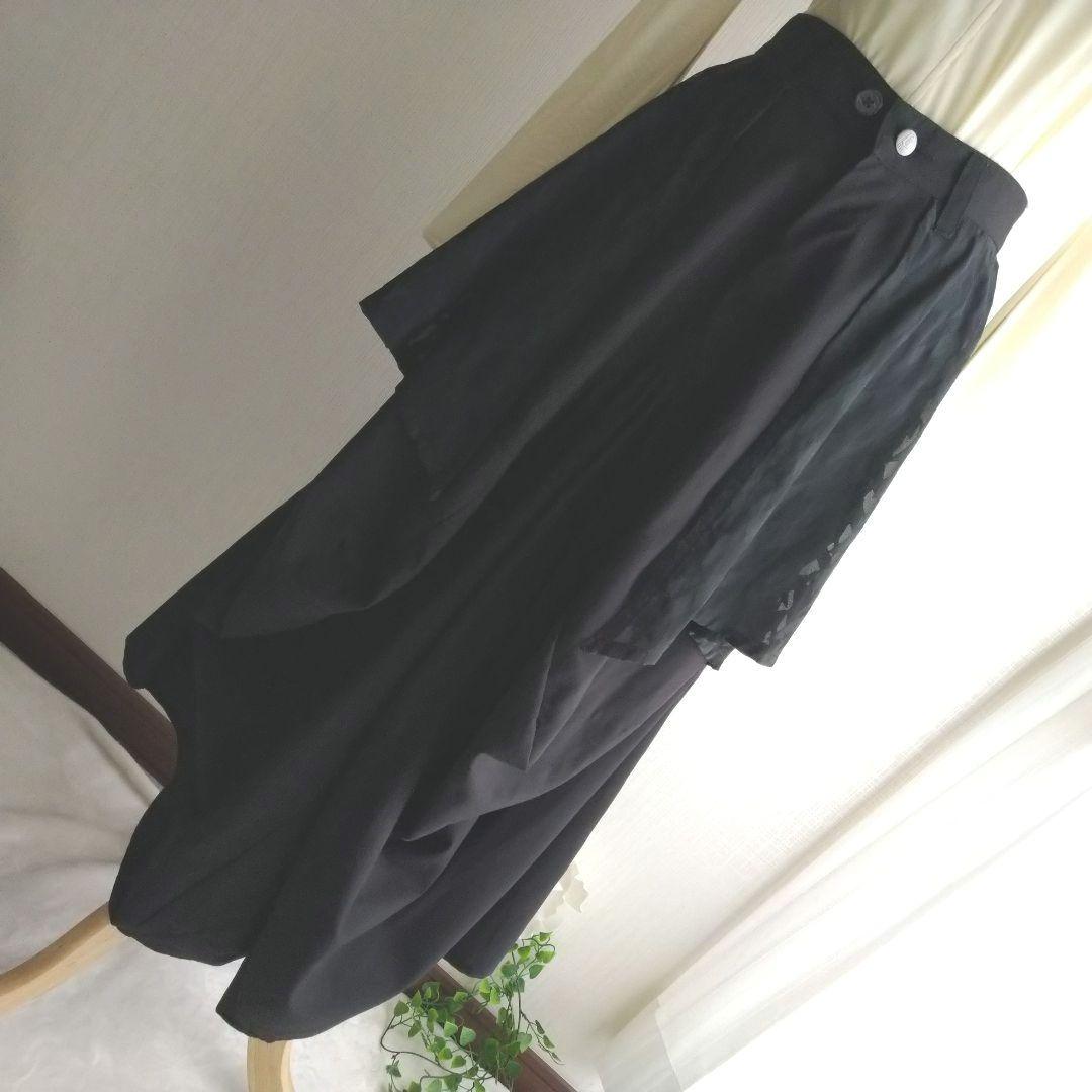 エイチナオト サルエルパンツ ワイドレッグ デザインパンツ チドリ 黒