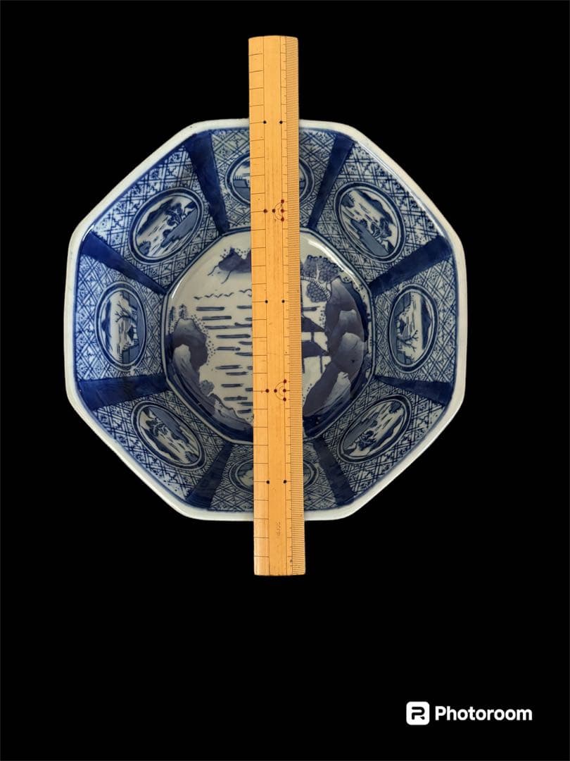 八角窓絵鉢　骨董伊万里