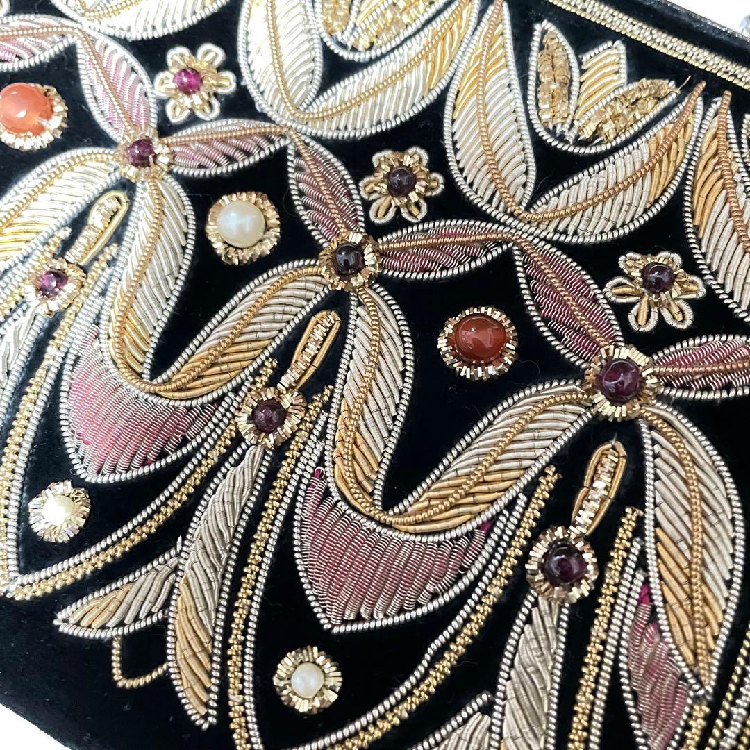 未使用　皇室御用達　Lumy はしもと 天然石　ビーズバッグ パーティー