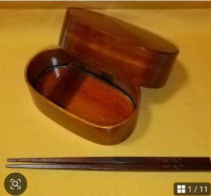 卸直販　木曽ひのきメンパ　曲げわっぱ　摺り漆塗り　深蓋15cm 木曽ひのき箸付き