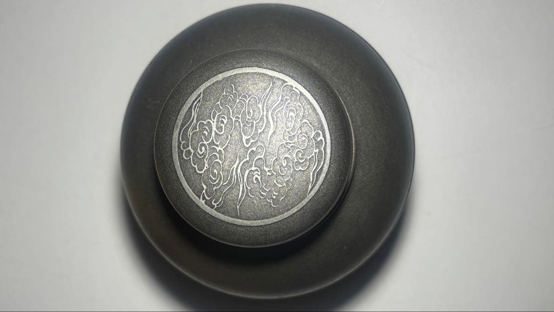 （鉛）金属製 茶道具 松の木彫刻