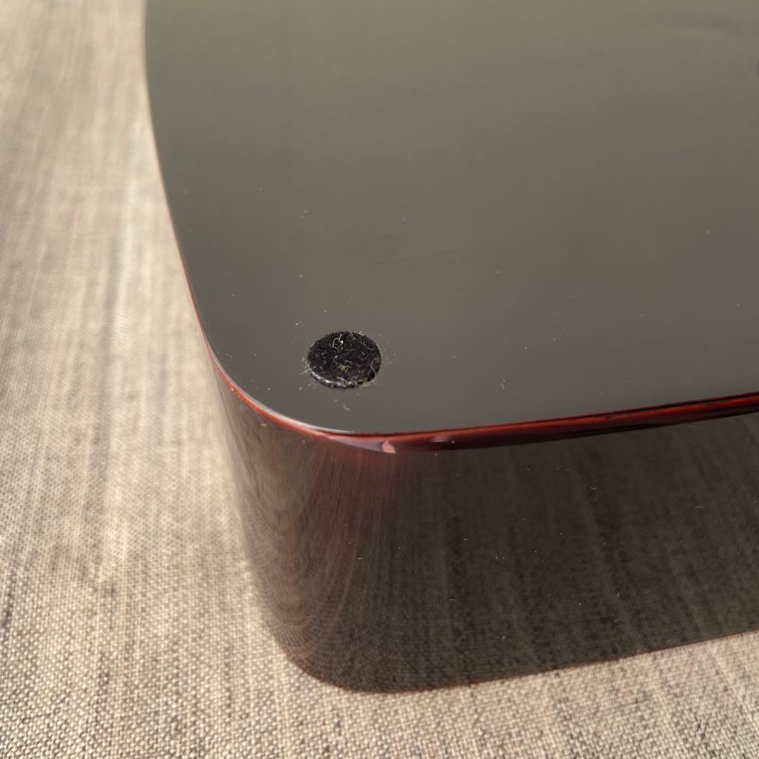 溜塗 木製 漆器 重箱 3段 19.5cm 黒　無地　胴張り