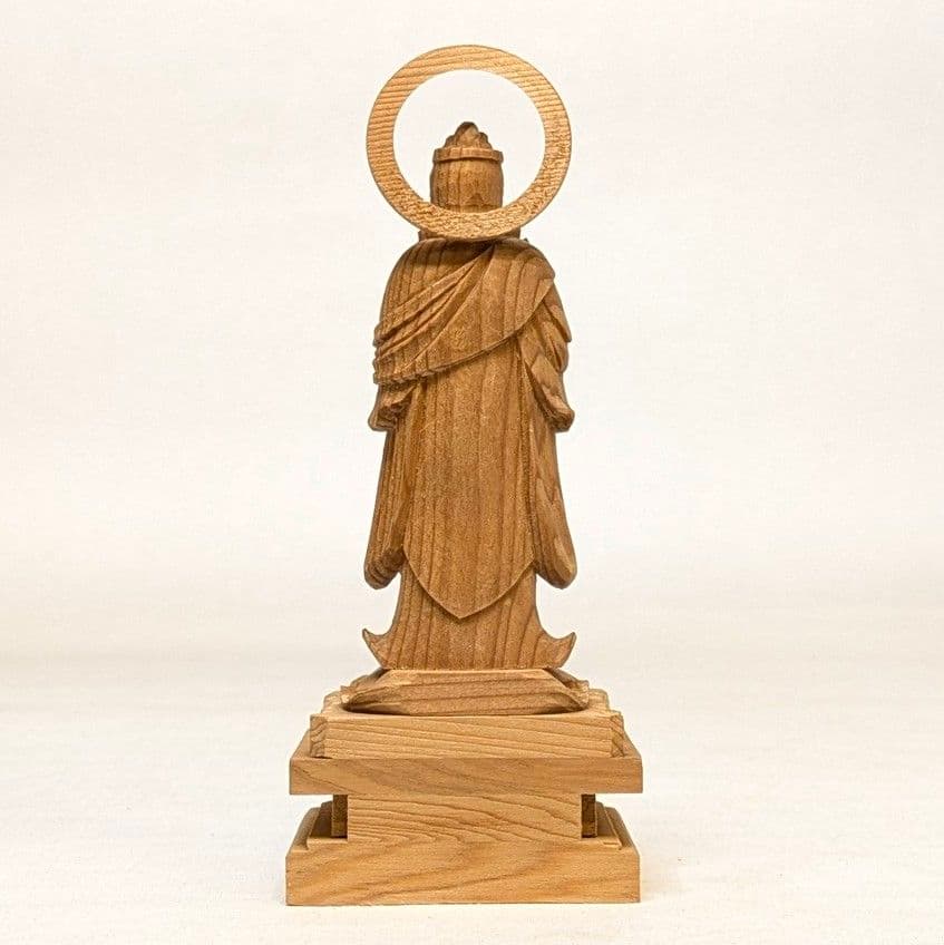 【フォロー割・新品】 子安鬼子母神　木地彫り　下台付　高さ約13cm　鬼子母神