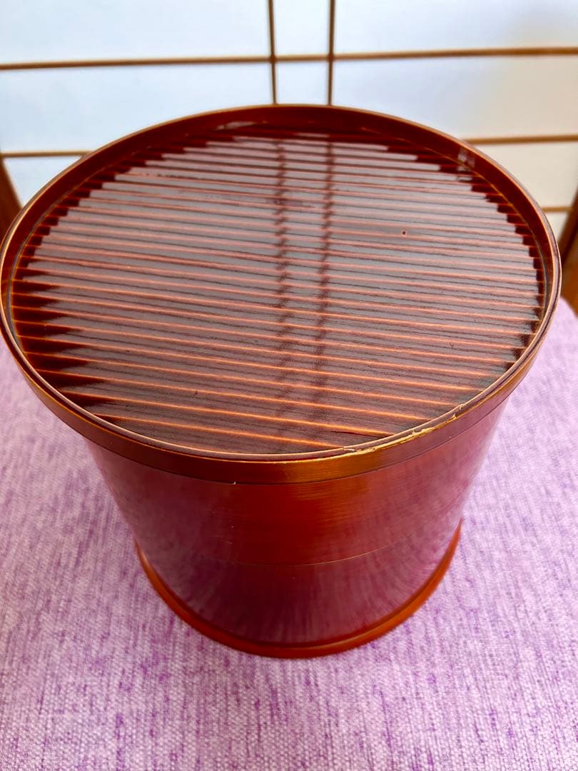 アンティーク飛騨高山春慶塗り火鉢　癒しの時間　火鉢生活に　春慶塗り丸盆付き